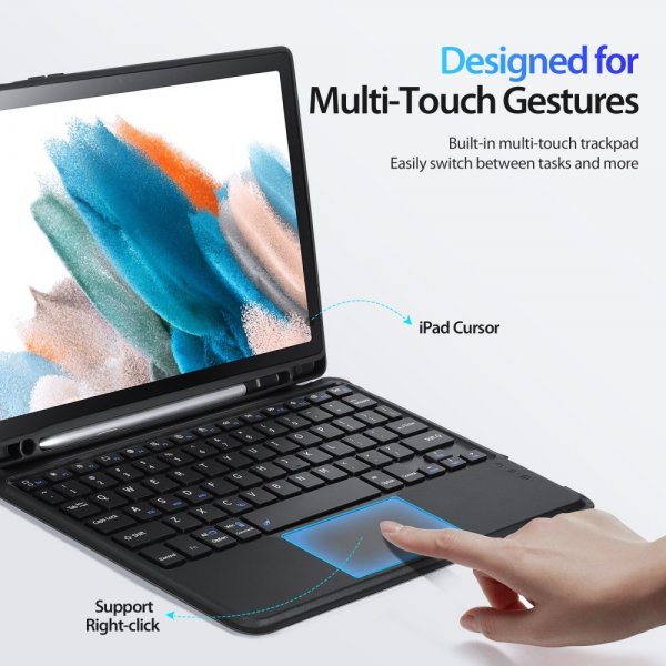 Dux Ducis Samsung Galaxy Tab A8 Etui Avtakbart tastatur Svart