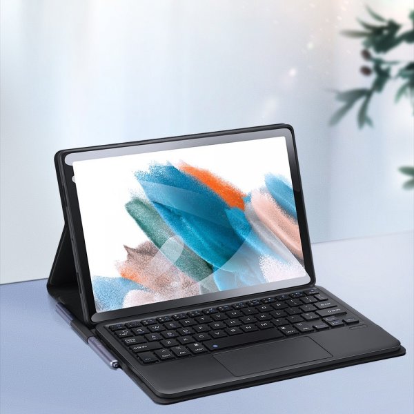 Dux Ducis Samsung Galaxy Tab A8 Etui Innebygd Tastatur Svart