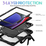 Samsung Galaxy Tab A9 Plus/Tab A11 Plus Deksel Heavy Duty Armor Svart