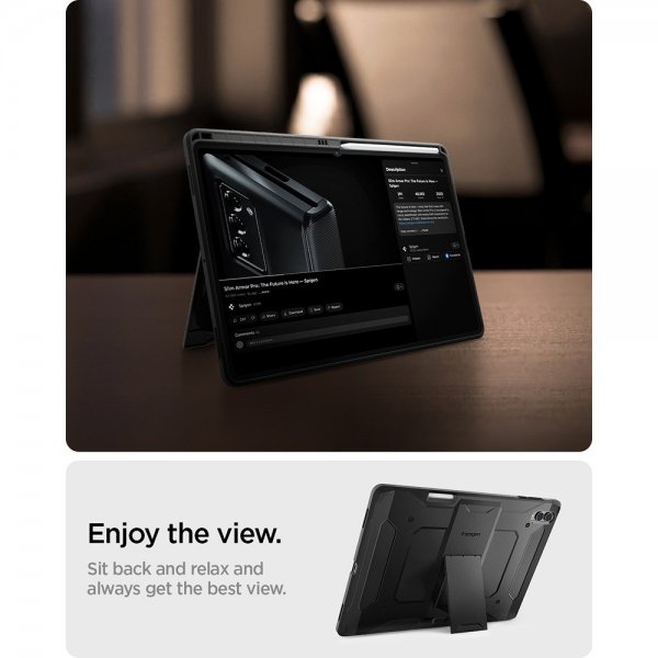 Spigen Samsung Galaxy Tab S11 Ultra Deksel Tough Armor Pro Svart