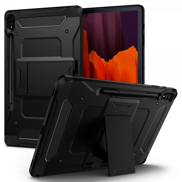 Spigen Samsung Galaxy Tab S7 Plus/Tab S8 Plus Deksel Tough Armor Pro Svart