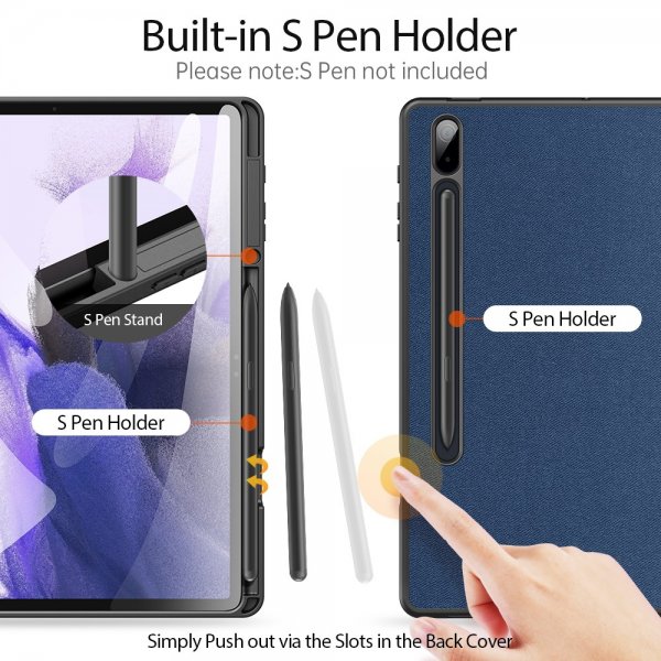 Dux Ducis Samsung Galaxy Tab S7 Plus/Tab S7 FE/Tab S8 Plus Etui Domo Series Blå