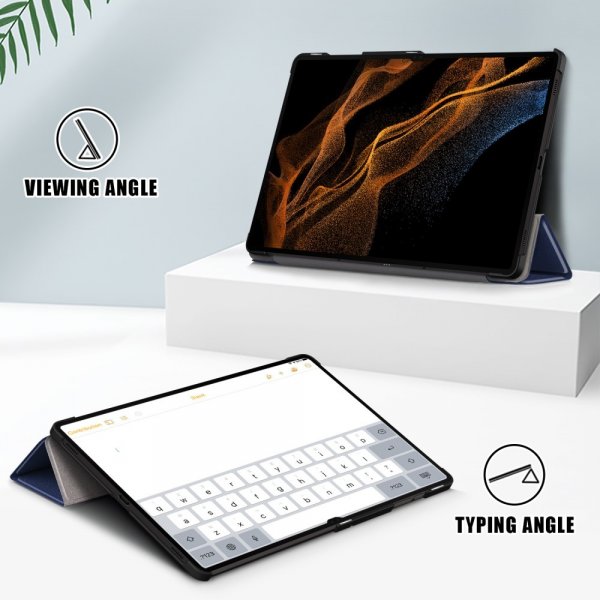 Samsung Galaxy Tab S9 Ultra Etui Trifold Blå