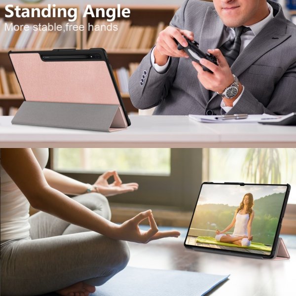 Samsung Galaxy Tab S9 Ultra Etui Trifold Rosegull