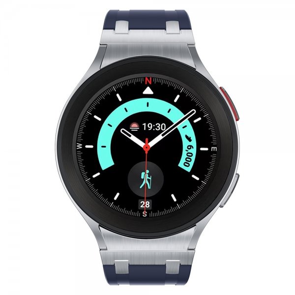 Samsung Galaxy Watch 20mm Armbånd Silikon Sølv Spenne Blå