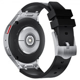 Samsung Galaxy Watch 20mm Armbånd Silikon Sølv Spenne Svart
