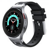 Samsung Galaxy Watch 20mm Armbånd Silikon Sølv Spenne Svart