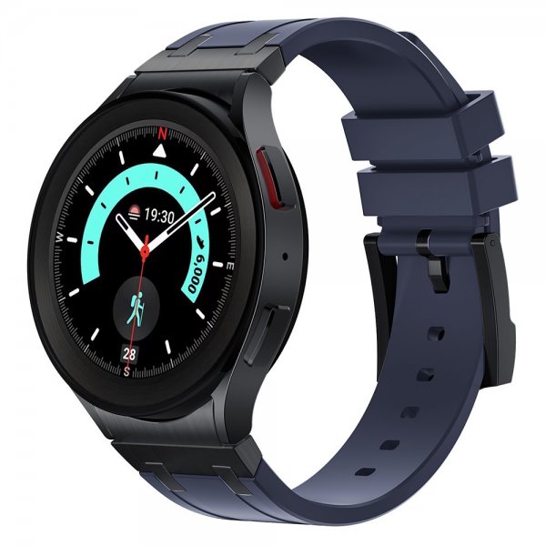 Samsung Galaxy Watch 20mm Armbånd Silikon Svart Spenne Blå