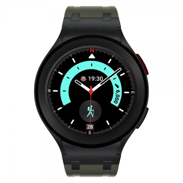 Samsung Galaxy Watch 20mm Armbånd Silikon Svart Spenne Grønn
