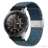 Samsung Galaxy Watch 20mm Armbånd Nylon Blå Grønn