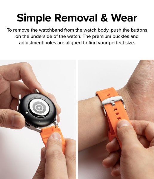 Ringke Samsung Galaxy Watch 20mm Armbånd Rubber One Bold Band Oransje
