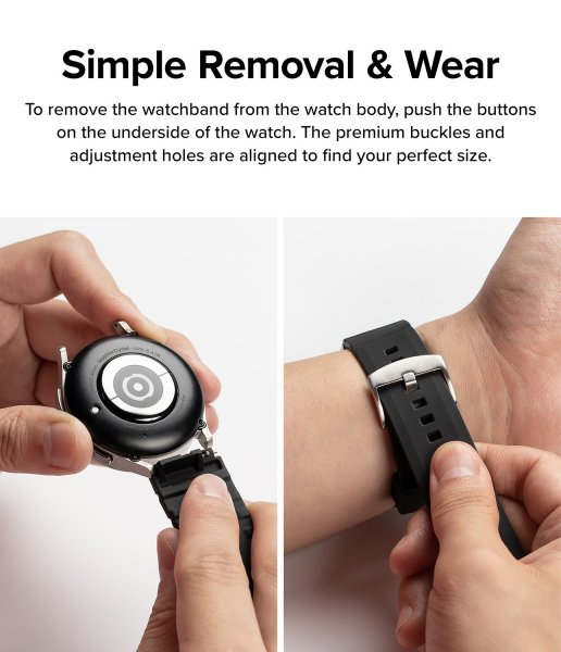 Ringke Samsung Galaxy Watch 20mm Armbånd Rubber One Bold Band Svart