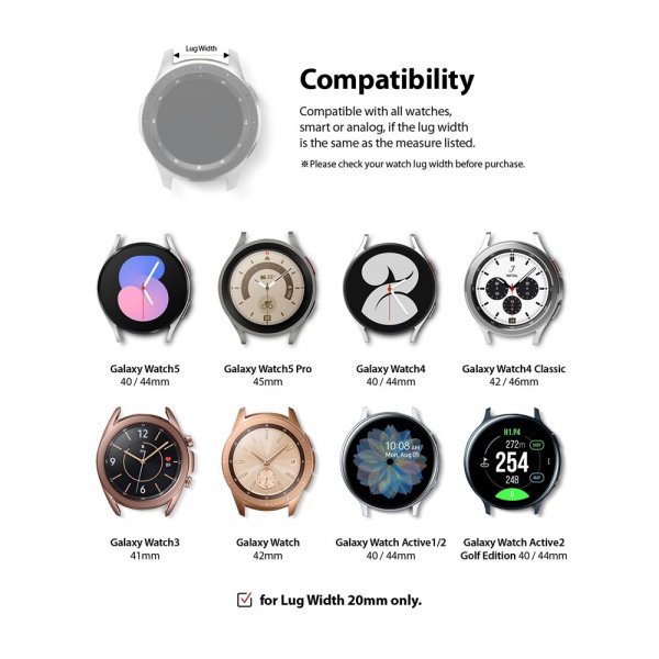 Ringke Samsung Galaxy Watch 20mm Armbånd Rubber One Band Svart