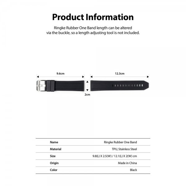 Ringke Samsung Galaxy Watch 20mm Armbånd Rubber One Band Svart