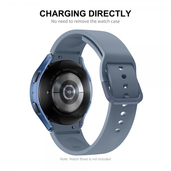 ENKAY Samsung Galaxy Watch 4/5 44mm Deksel Innebygd skjermbeskytter Blå