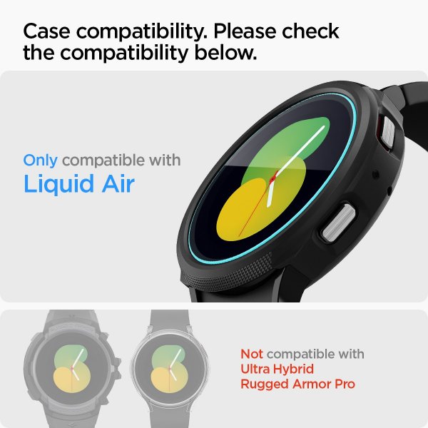 Spigen Samsung Galaxy Watch 4/5 44mm Skjermbeskytter GLAS.tR EZ Fit 2-pakning