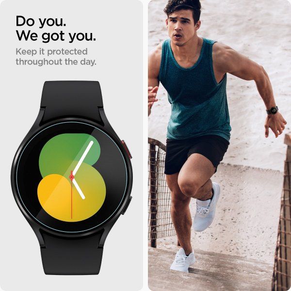 Spigen Samsung Galaxy Watch 4/5 44mm Skjermbeskytter GLAS.tR EZ Fit 2-pakning