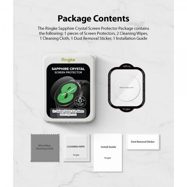 Ringke Samsung Galaxy Watch 4/5 44mm Skjermbeskytter Sapphire Crystal Screen Protector