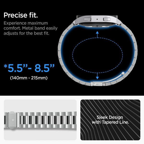 Spigen Samsung Galaxy Watch 6 44mm Armbånd Modern Fit 316L Sølv