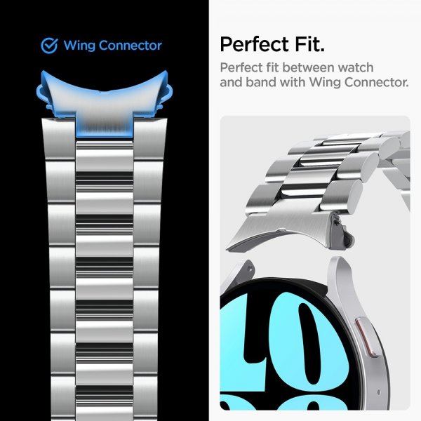 Spigen Samsung Galaxy Watch 6 44mm Armbånd Modern Fit 316L Sølv