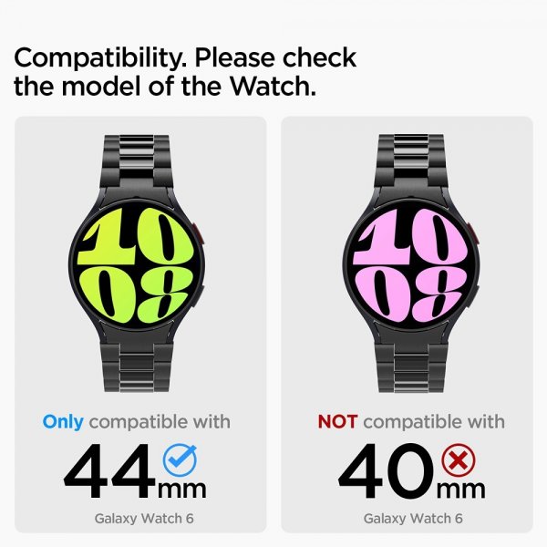 Spigen Samsung Galaxy Watch 6 44mm Armbånd Modern Fit 316L Svart