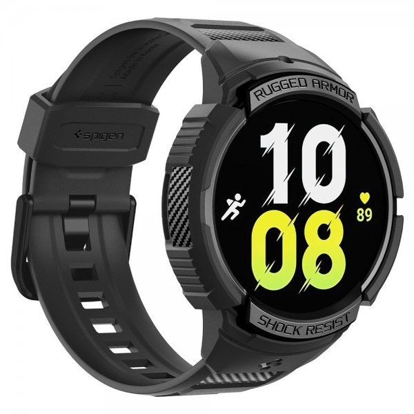 Spigen Samsung Galaxy Watch 6 44mm Deksel Armbånd Rugged Armor Pro Svart