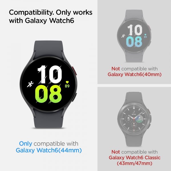 Spigen Samsung Galaxy Watch 6 44mm Skjermbeskytter GLAS.tR EZ Fit 2-pakning