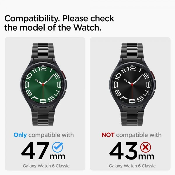 Spigen Samsung Galaxy Watch 6 Classic 47mm Armbånd Modern Fit 316L Svart