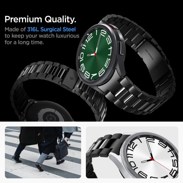 Spigen Samsung Galaxy Watch 6 Classic 47mm Armbånd Modern Fit 316L Svart