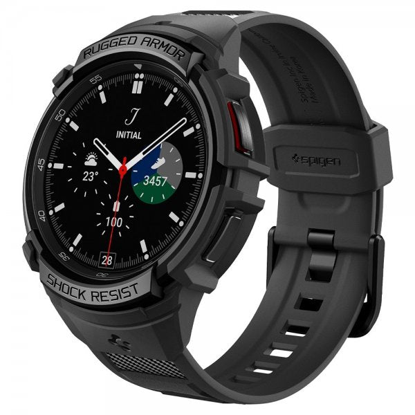 Spigen Samsung Galaxy Watch 6 Classic 47mm Deksel Armbånd Rugged Armor Pro Svart