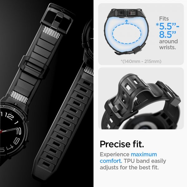 Spigen Samsung Galaxy Watch 6 Classic 47mm Deksel Armbånd Rugged Armor Pro Svart