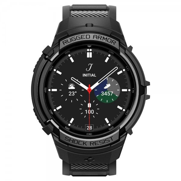Spigen Samsung Galaxy Watch 6 Classic 47mm Deksel Armbånd Rugged Armor Pro Svart