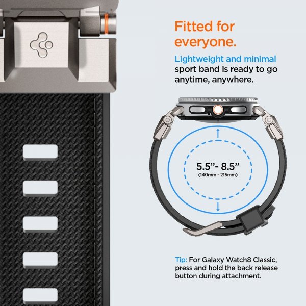 Spigen Samsung Galaxy Watch 8 40/44mm/Classic 46mm Armbånd DuraPro Armor Svart
