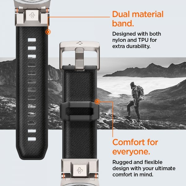 Spigen Samsung Galaxy Watch 8 40/44mm/Classic 46mm Armbånd DuraPro Armor Svart