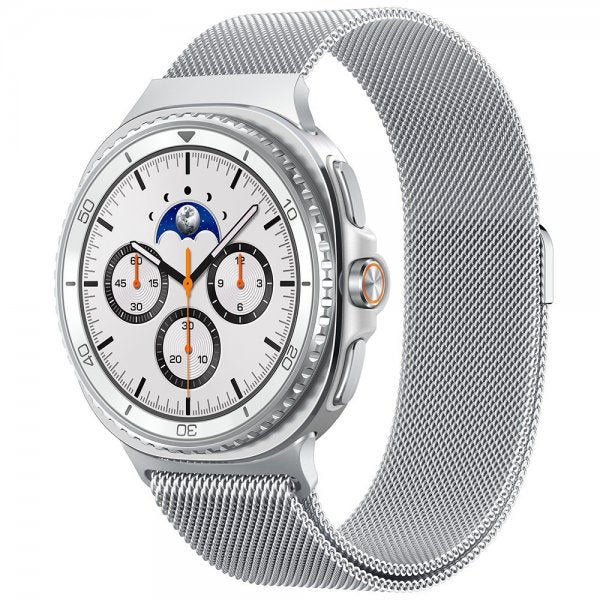 Spigen Samsung Galaxy Watch 8 40/44mm/Classic 46mm Armbånd Metal Fit Sølv
