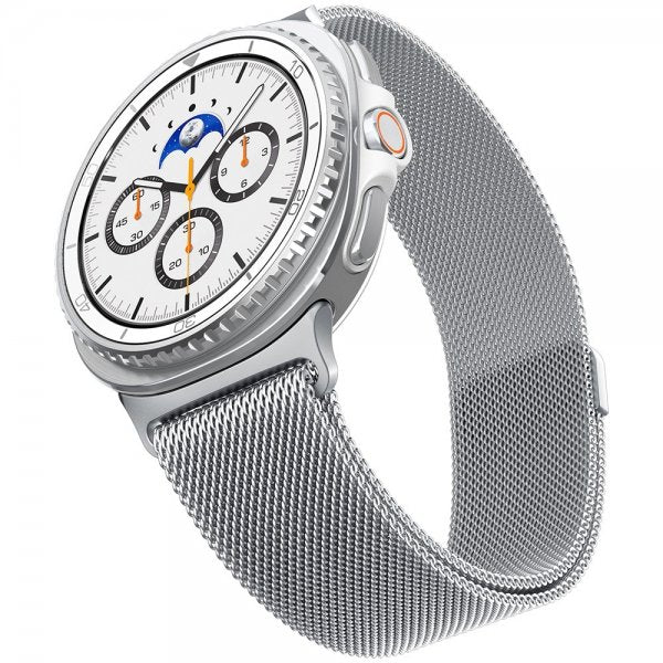 Spigen Samsung Galaxy Watch 8 40/44mm/Classic 46mm Armbånd Metal Fit Sølv