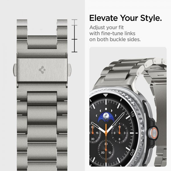 Spigen Samsung Galaxy Watch 8 40/44mm/Classic 46mm Armbånd Modern Fit Titanium Natural Titanium