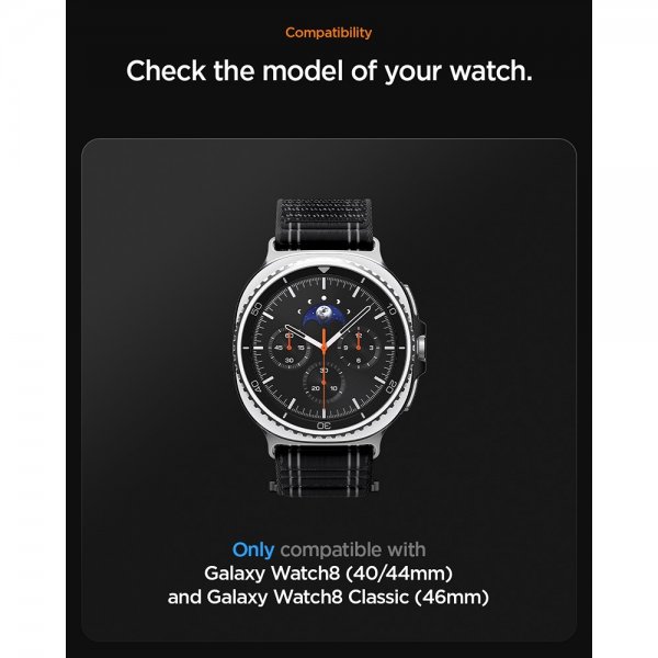 Spigen Samsung Galaxy Watch 8 40/44mm/Classic 46mm Armbånd WBF0 Svart