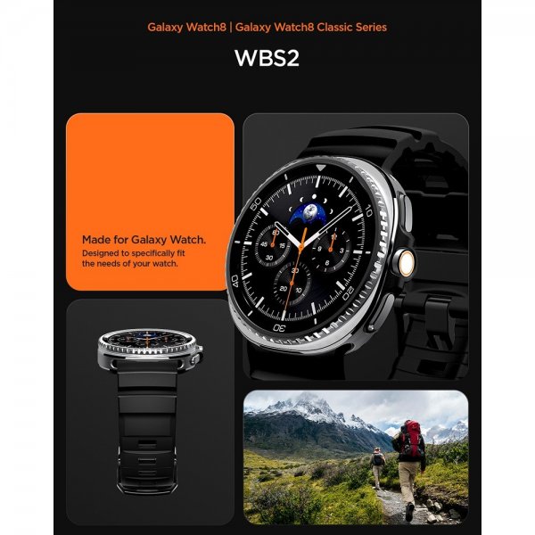 Spigen Samsung Galaxy Watch 8 40/44mm/Classic 46mm Armbånd WBS2 Svart