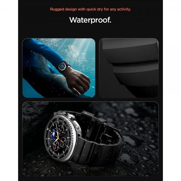 Spigen Samsung Galaxy Watch 8 40/44mm/Classic 46mm Armbånd WBS2 Svart