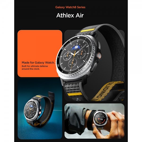 Spigen Samsung Galaxy Watch 8 40/44mm/Classic 46mm Armbånd Athlex Air Active Black