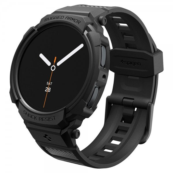 Spigen Samsung Galaxy Watch 8 40mm Armbånd og Deksel Rugged Armor Pro Matte Black