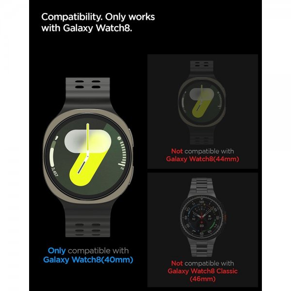 Spigen Samsung Galaxy Watch 8 44mm Skjermbeskytter GLAS.tR EZ Fit 2-pakning