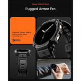 Spigen Samsung Galaxy Watch 8 44mm Armbånd og Deksel Rugged Armor Pro Matte Black