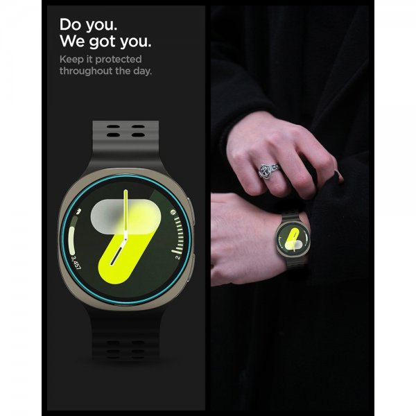 Spigen Samsung Galaxy Watch 8 40mm Skjermbeskytter GLAS.tR EZ Fit 2-pakning