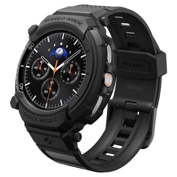 Spigen Samsung Galaxy Watch 8 Classic 46mm Armbånd og Deksel Rugged Armor Pro Matte Black