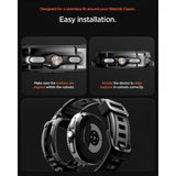 Spigen Samsung Galaxy Watch 8 Classic 46mm Armbånd og Deksel Rugged Armor Pro Matte Black