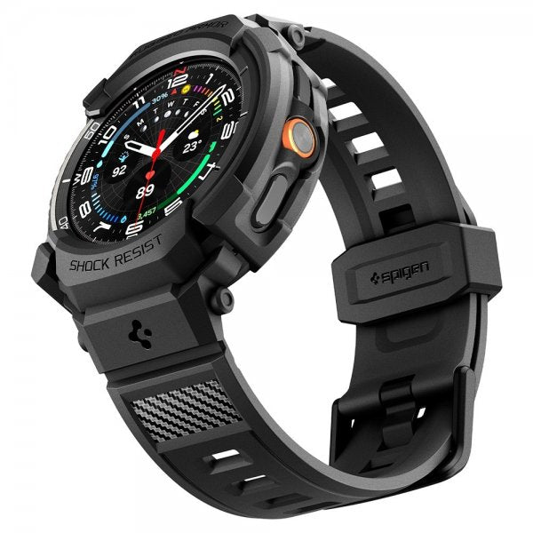 Spigen Samsung Galaxy Watch 8 Classic 46mm Armbånd og Deksel Rugged Armor Pro Matte Black