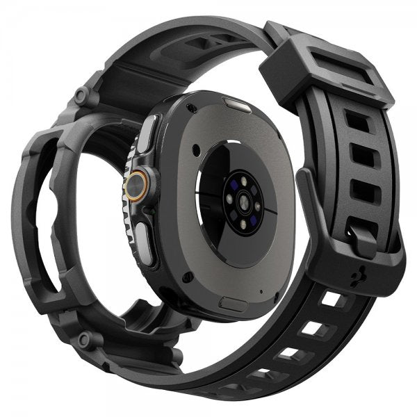 Spigen Samsung Galaxy Watch 8 Classic 46mm Armbånd og Deksel Rugged Armor Pro Matte Black