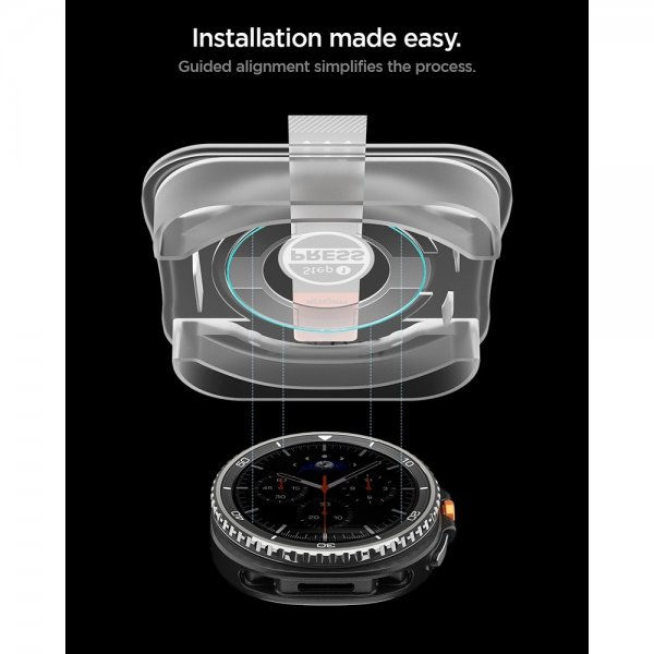 Spigen Samsung Galaxy Watch 8 Classic 46mm Skjermbeskytter GLAS.tR EZ Fit 2-pakning